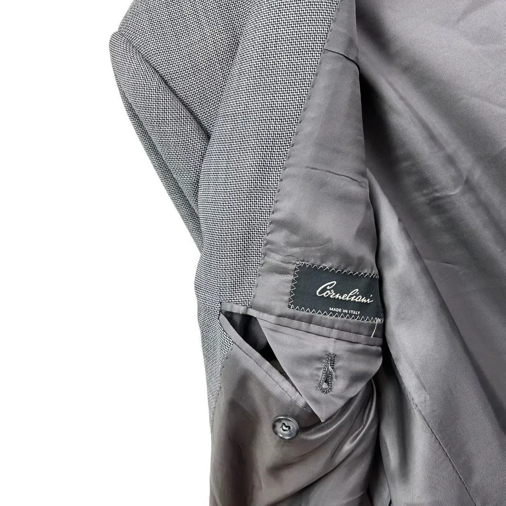 Corneliani Sport Super 100's Virgin Wool Blazer Suit Jacket Men Button Gray 44*